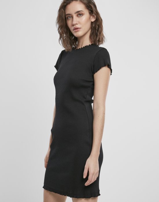 Дамска рокля в черно Urban Classics Ladies Rib Tee Dress, Urban Classics, Рокли - Complex.bg