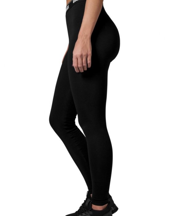 Дамски клин в черен цвят Urban Classics Ladies Logo Leggings black, Urban Classics, Клинове - Complex.bg