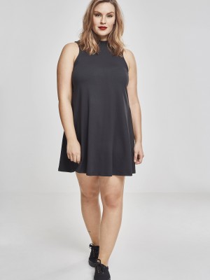 Дамска мини рокля в черен цвят Urban Classics Ladies A-Line Turtleneck Dress black 