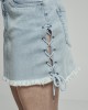 Дамска дънкова пола с връзки в син цвят Urban Classics Ladies Denim Lace Up Skirt blue bleached, Urban Classics, Рокли - Complex.bg