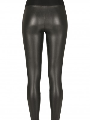 Дамски кожен клин в черно Urban Classics Ladies Faux Leather High Waist Leggings black 
