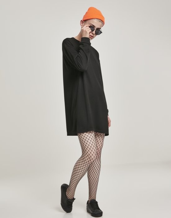 Дамска рокля в черен цвят Urban ClassicsLadies Modal Terry Crew Dress black, Urban Classics, Рокли - Complex.bg