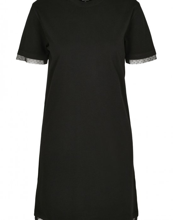 Дамска рокля с дантелени акцени  Urban Classics Ladies Boxy Lace Hem Tee Dress black, Urban Classics, Рокли - Complex.bg