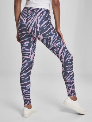 Дамски клин Urban Classics Ladies High Waist Tie Dye Leggings darkshadow/pink 