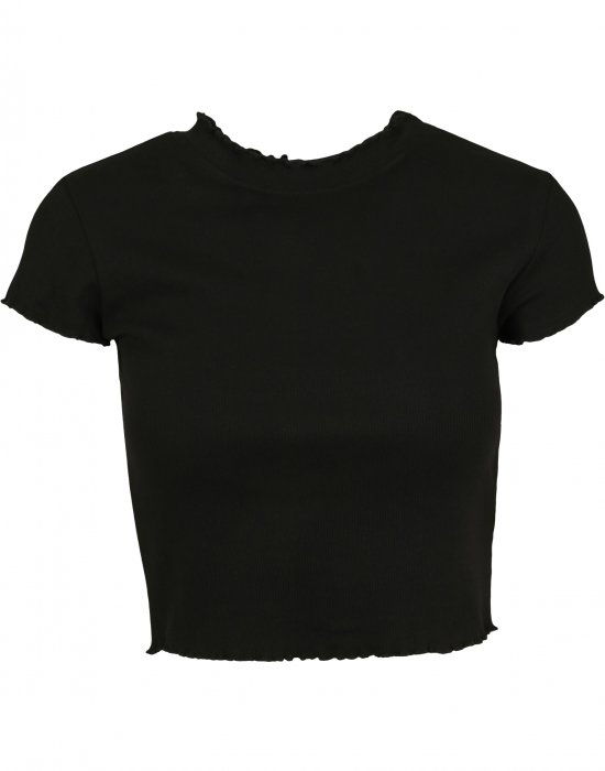 Комплект от 2 тениски в черно и бяло Urban Classics Ladies Cropped Rib Tee 2-Pack, Urban Classics, Тениски - Complex.bg