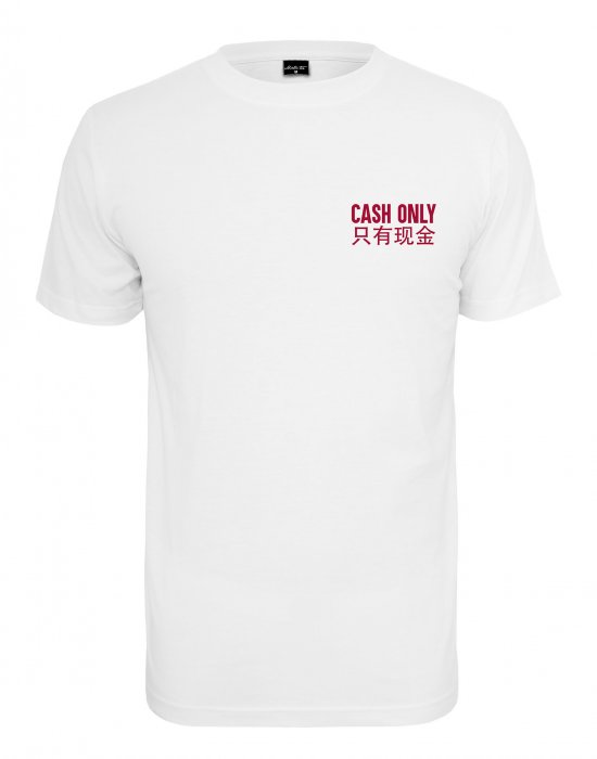 Мъжка тениска Mister Tee Cash Only в бял цвят, Mister Tee, Тениски - Complex.bg