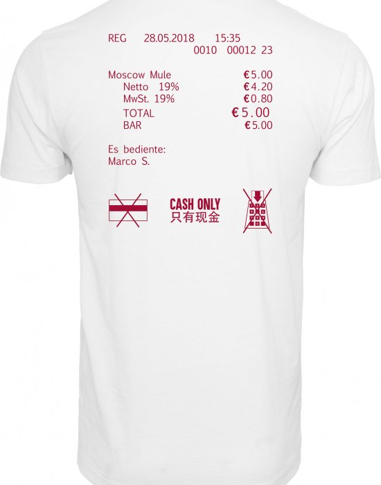 Мъжка тениска Mister Tee Cash Only в бял цвят, Mister Tee, Тениски - Complex.bg