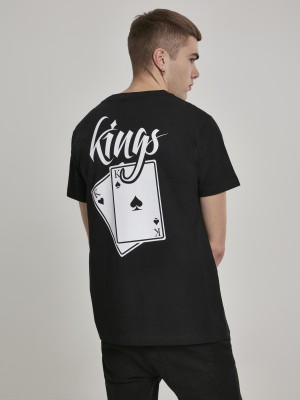Мъжка тениска Mister Tee Kings Cards в черен цвят