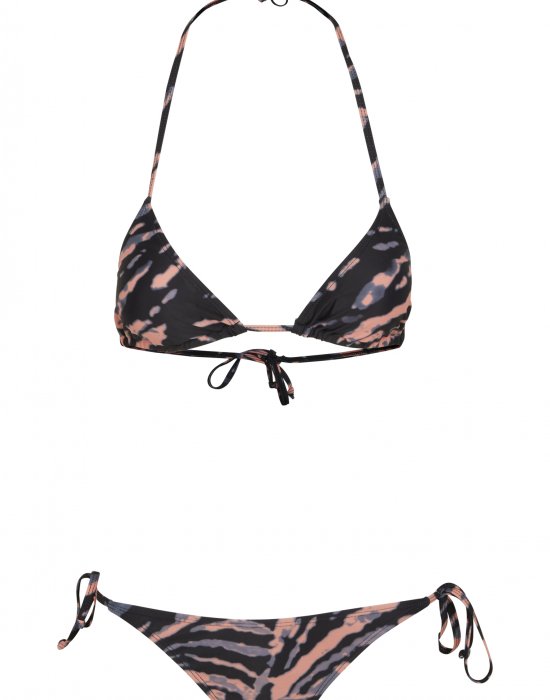 Дамски бански в  розово, сиво и черно Urban Classics Ladies Tie Dye Bikini, Urban Classics, Бански - Complex.bg