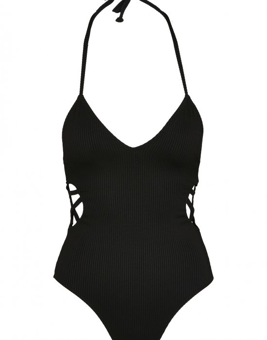 Цял бански в черно Urban Classics Ladies Rib Swimsuit, Urban Classics, Бански - Complex.bg