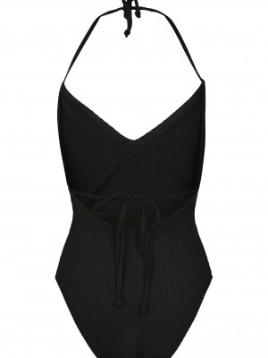 Цял бански в черно Urban Classics Ladies Rib Swimsuit 