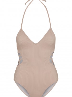 Цял бански в  розово Urban Classics Ladies Rib Swimsuit 