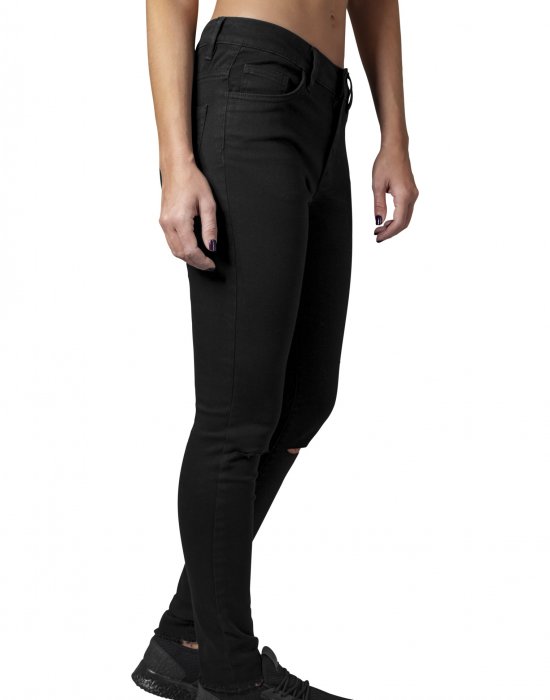 Дамски панталон в черен цвят Urban Classics Ladies Cut Knee Pants black, Urban Classics, Панталони - Complex.bg