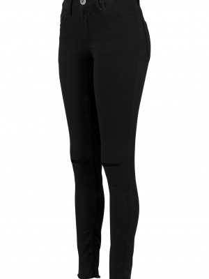 Дамски панталон в черен цвят Urban Classics Ladies Cut Knee Pants black 