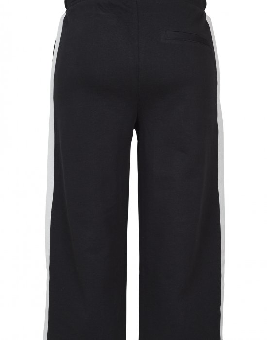 Дамски панталони в черен цвят Urban Classics Ladies Taped Terry Culotte black/white, Urban Classics, Панталони - Complex.bg