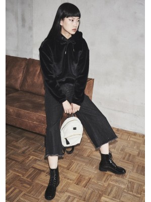 Дамски дънки в черен цвят Urban Classics  Ladies Denim Culotte black washed 