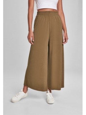 Дамски панталон в масленозелен цвят Urban Classics Ladies Modal Culotte summerolive 