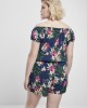 Купи Дамски къс гащеризон в тъмносиньо на флорални мотиви Urban Classics Ladies AOP Off Shoulder Short, Urban Classics, Топове онлайн - Complex.bg Дамски къс гащеризон в тъмносиньо на флорални мотиви Urban Classics Ladies AOP Off Shoulder Short, Urban Classics, Топове - Complex.bg