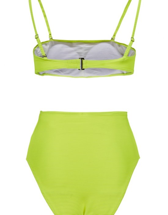 Бански костюм от две части Urban Classics Ladies High Waist Bandeau Bikini electriclime, Urban Classics, Бански - Complex.bg