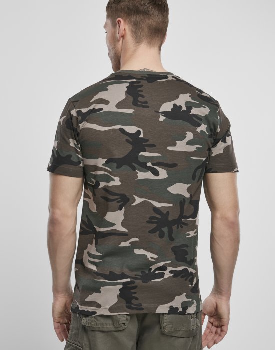 Мъжка тениска в камуфлаж Brandit T-Shirt woodland, Brandit, Мъже - Complex.bg