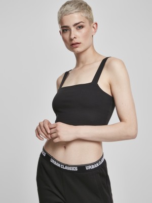 Комплект от 2 дамски топа в черно и бяло Urban Classics Ladies Cropped Top 2-Pack