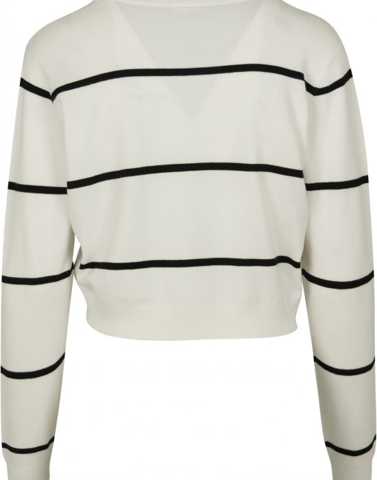 Дамска къса блуза в бяло Urban Classics Ladies Short Striped Sweater, Urban Classics, Блузи - Complex.bg