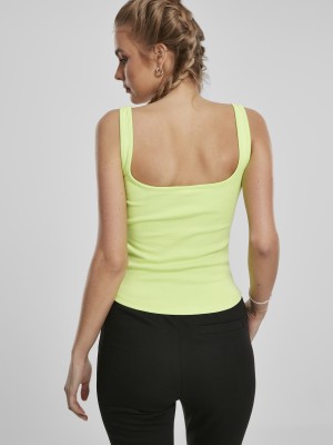 Дамски топ в светлозелено Urban Classics Ladies Wide Neck Top