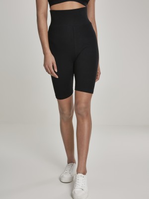 Комплект дамски къси панталони в електриково зелено и черно Urban Classics Ladies High Waist Cycle Shorts 2-Pack