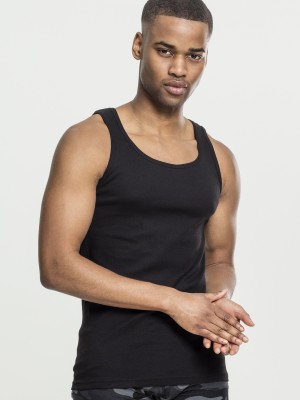 Комплект мъжки потници в черно Urban Classics 2-Pack Seamless Tanktop 