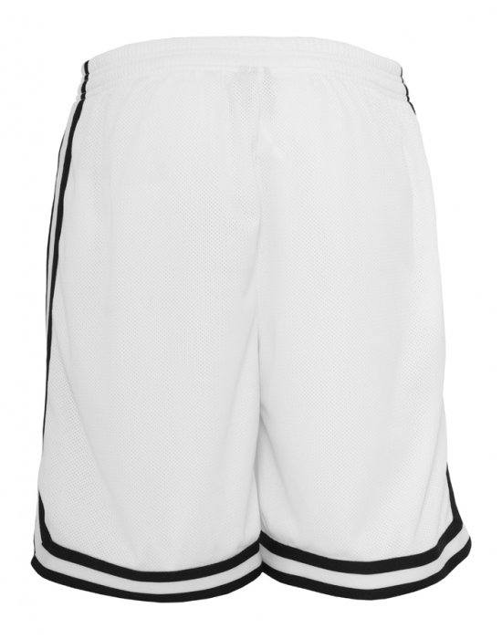 Мъжки къси панталони в бяло с черни кантове Urban Classics Ladies Stripes Mesh Shorts, Urban Classics, Къси панталони - Complex.bg