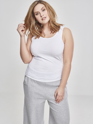 Комплект от дамски потници в бяло Urban Classics Ladies 2-Pack Basic Stretch Top 