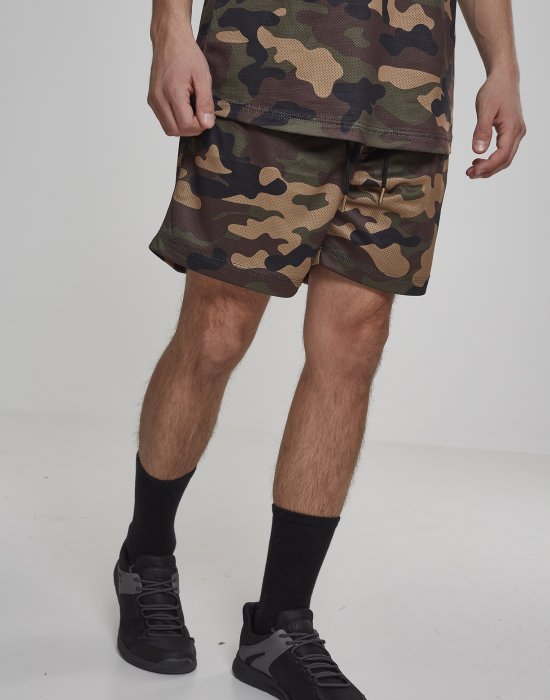 Мъжки къси панталони в камуфлажен цвят Urban Classics Camo Mesh Shorts, Urban Classics, Къси панталони - Complex.bg