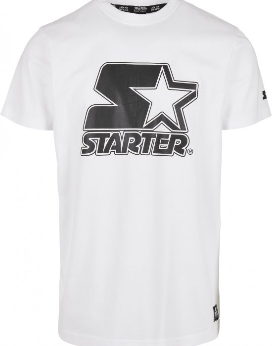 Мъжка тениска в бял цвят Starter Contrast Logo Jersey, STARTER, Тениски - Complex.bg