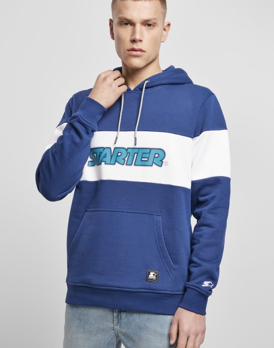 Мъжки суичър в син цвят Starter Block Hoody, STARTER, Суичъри - Complex.bg