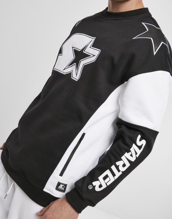 Мъжка блуза в черно и бяло Starter Racing Crewneck, STARTER, Блузи - Complex.bg