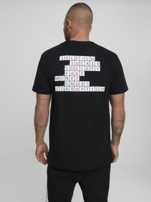 Мъжка тениска Mister Tee Crossword Champw в черен цвят