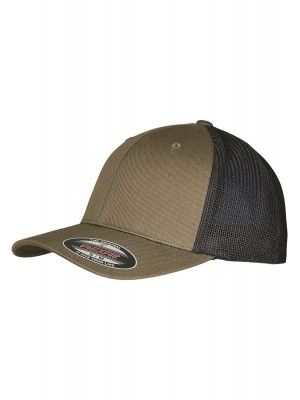 Шапка с козирка в масленозен цвят Flexfit Trucker Recycled Mesh
