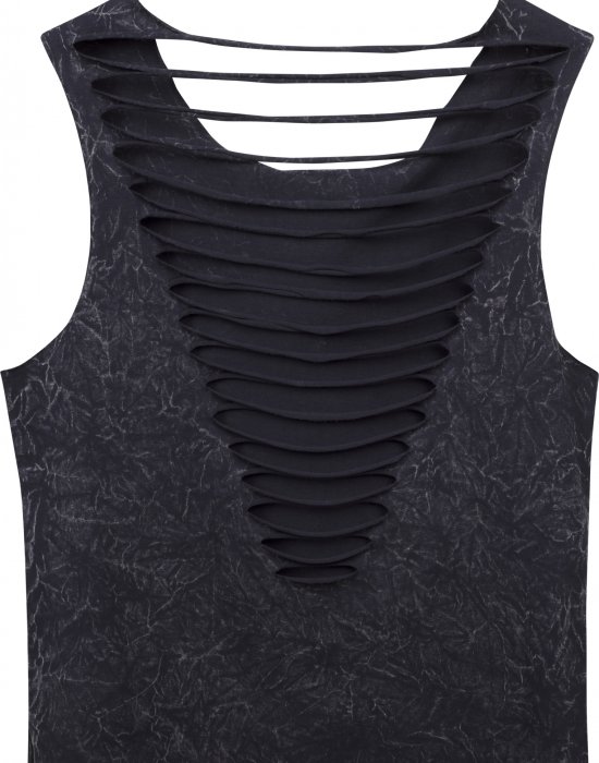 Дамски потник в черно Urban Classics Ladies Crinkle Wash Back Cut Top, Urban Classics, Топове - Complex.bg