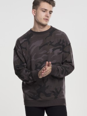 Мъжка блуза в тъмен камуфлаж Urban Classics Camo Crewneck 