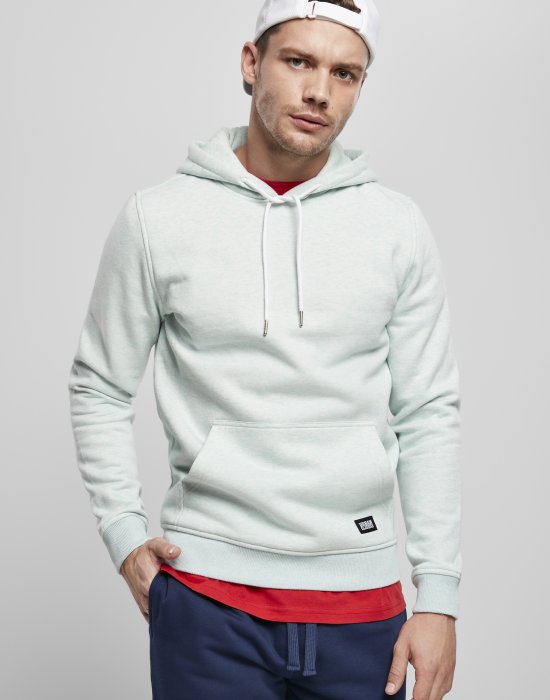 Мъжки суичър в светлосин меланж Urban ClassicsBasic Melange Hoody, Urban Classics, Суичъри - Complex.bg