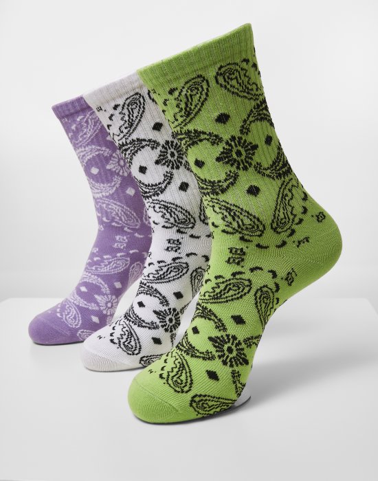 Комплект от три чифта чорапи Urban Classics Bandana Pattern Socks, Urban Classics, Чорапи - Complex.bg