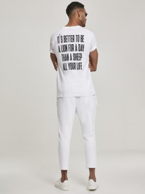 Мъжка тениска Mister Tee Lion Face в бял цвят