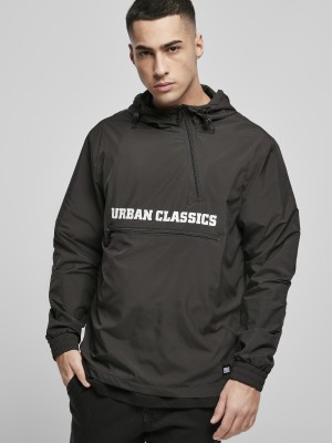 Мъжко преходно яке в черен цвят Urban Classics Commuter Pull Over Мъжко преходно яке в черен цвят Urban Classics Commuter Pull Over
