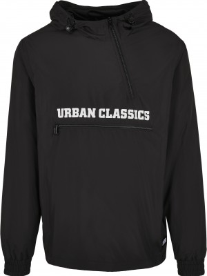 Мъжко преходно яке в черен цвят Urban Classics Commuter Pull Over Мъжко преходно яке в черен цвят Urban Classics Commuter Pull Over