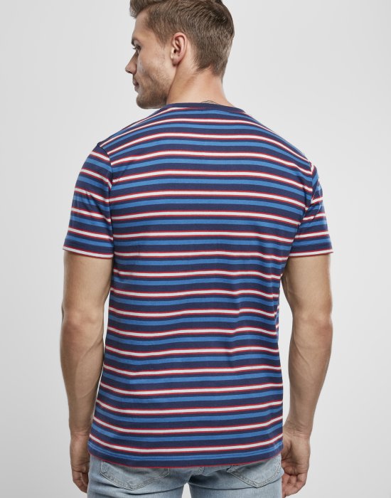 Мъжка тениска в син цвят Urban Classics Fast Stripe Pocket, Urban Classics, Тениски - Complex.bg