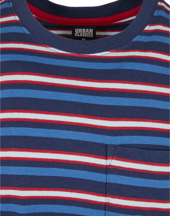 Мъжка тениска в син цвят Urban Classics Fast Stripe Pocket, Urban Classics, Тениски - Complex.bg
