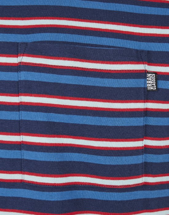 Мъжка тениска в син цвят Urban Classics Fast Stripe Pocket, Urban Classics, Тениски - Complex.bg