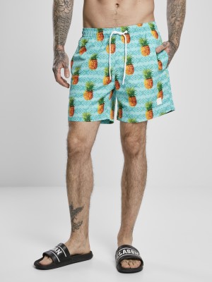 Мъжки плувни шорти Urban Classics Pattern?Swim Shorts pineapple aop  Мъжки плувни шорти Urban Classics Pattern?Swim Shorts pineapple aop