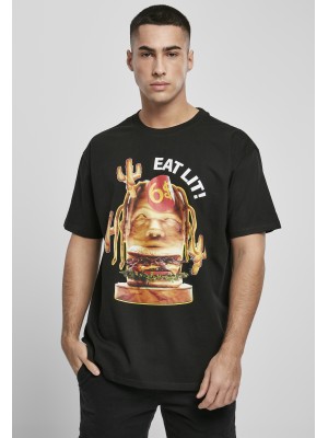Мъжка тениска в черно Mister Tee Eat Lit Oversize