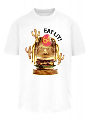 Мъжка тениска в бяло Mister Tee Eat Lit Oversize